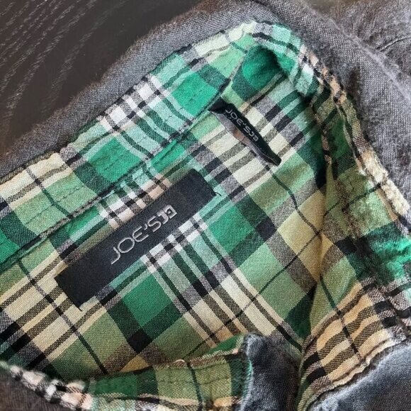 Joe's Jeans Men's Chambray Plaid Long Sleeve Button Up Shirt Gray Size Large - Picture 11 of 12